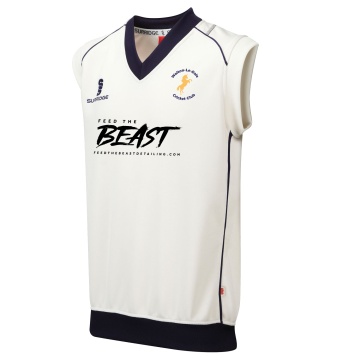 Curve Sleeveless Sweater Navy Trim